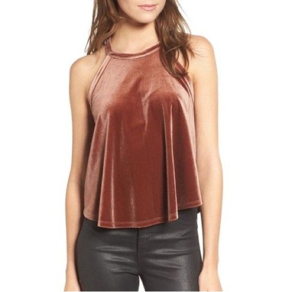 Chloe & Katie Copper Brown Velvet Swing Tank Top Size S